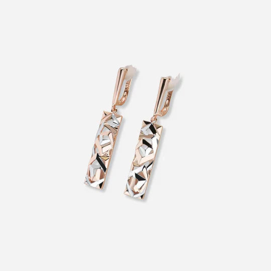 Elegant Rectangular Earrings in Gold and Silver
