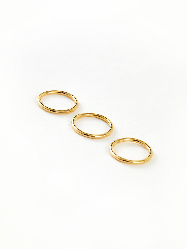 3pcs Minimalist Golden Circle Ring