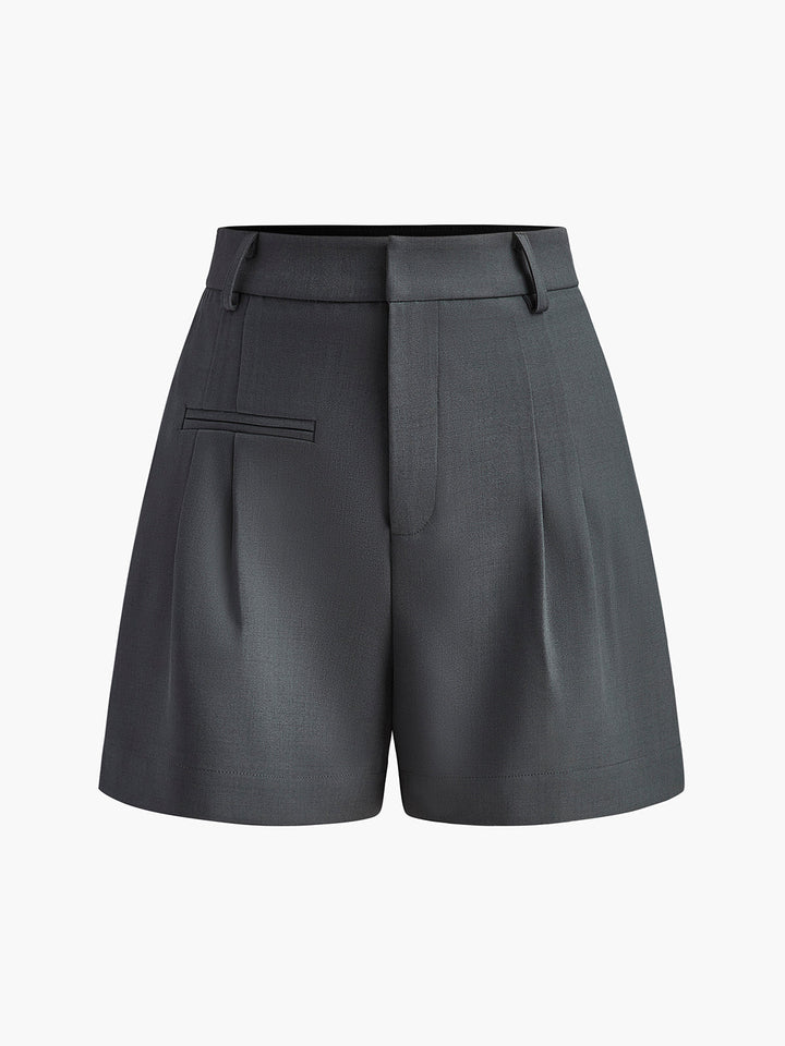 Semi-Sheer Mid-Waist Shorts Without Belt