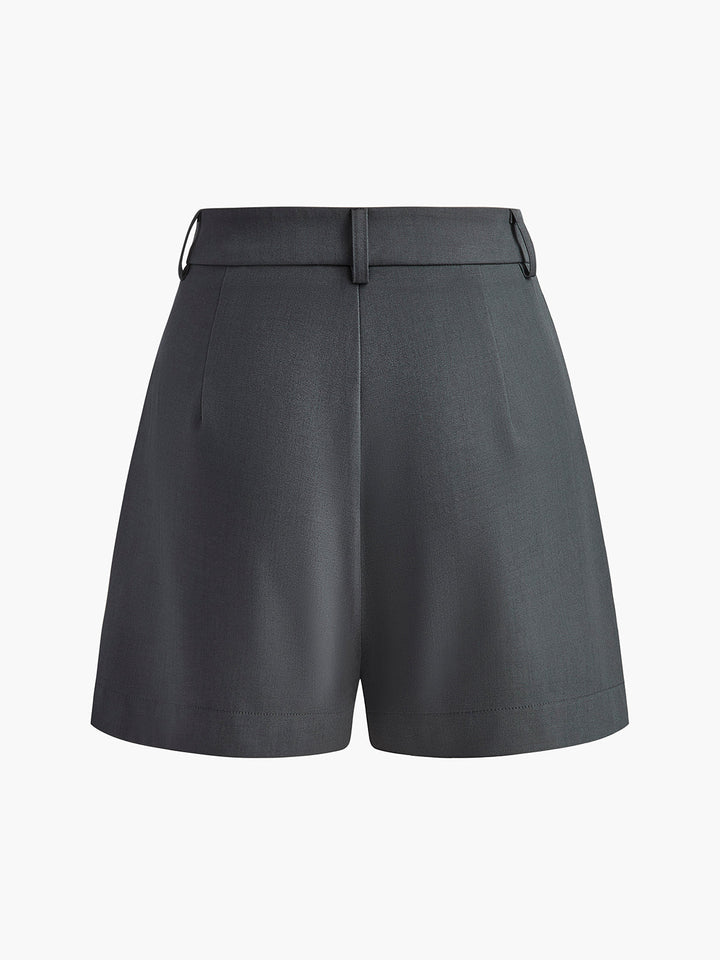 Semi-Sheer Mid-Waist Shorts Without Belt
