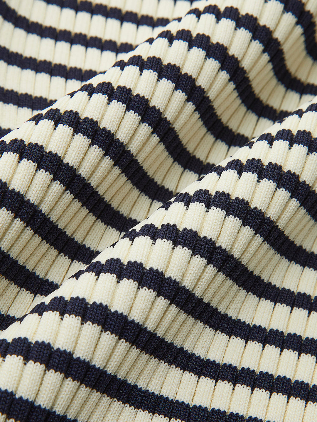 Striped Ruffle-Sleeve Knit Top