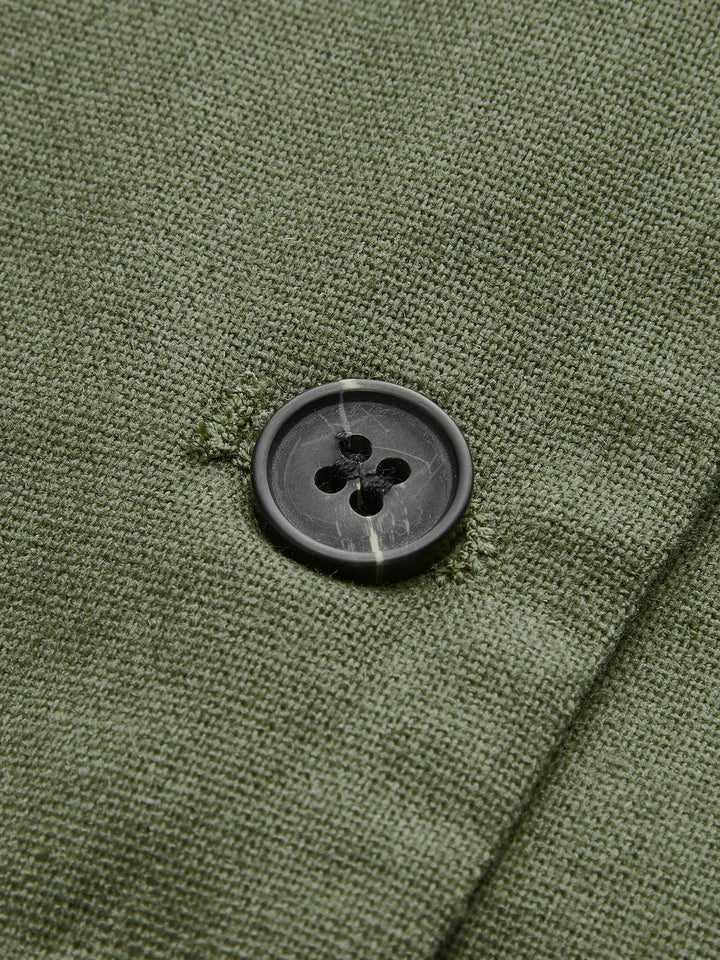 V-Neck Buttoned Shorts Set With Belt