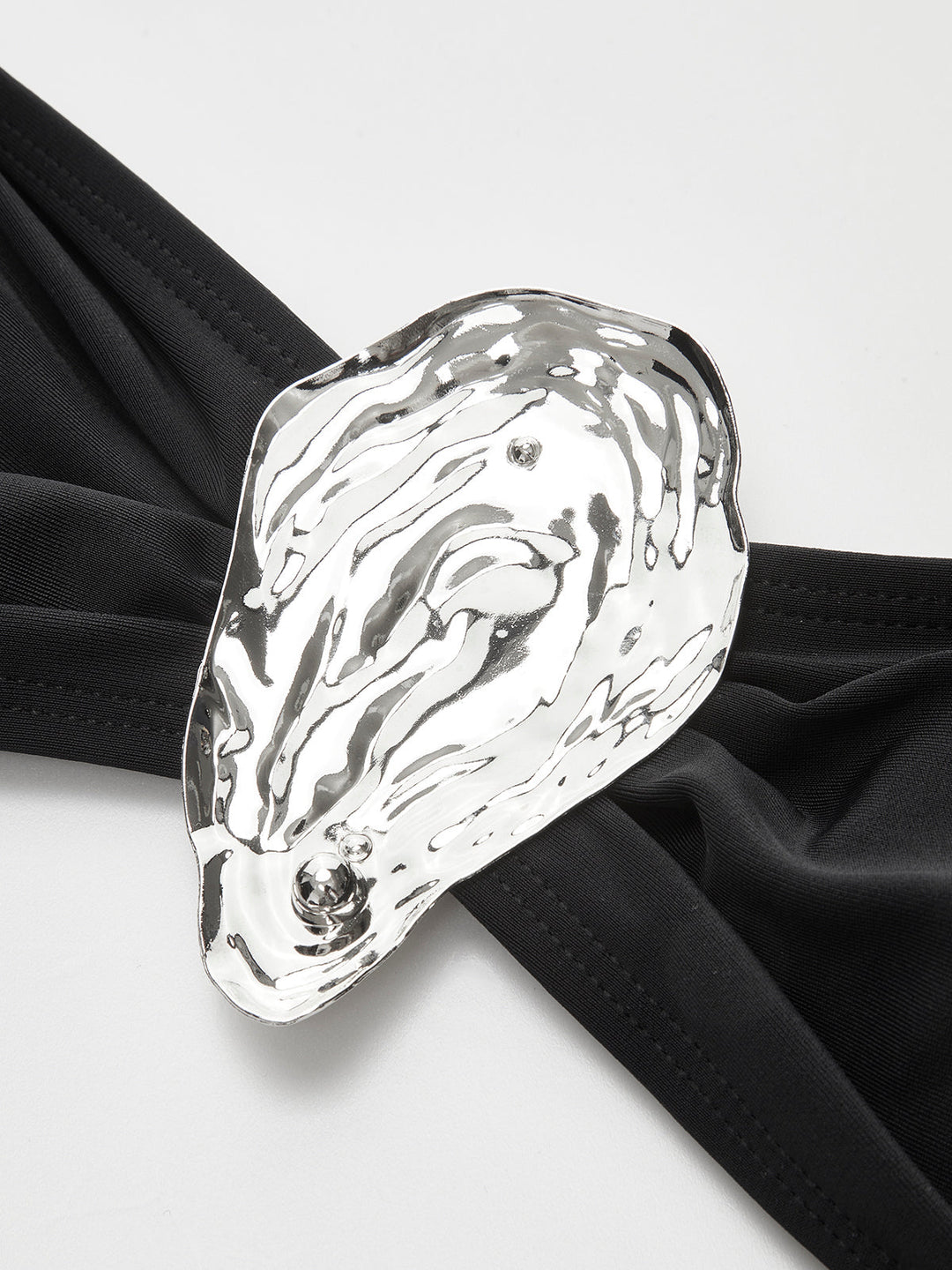 Metal Accent Tie-Front Bikini Set