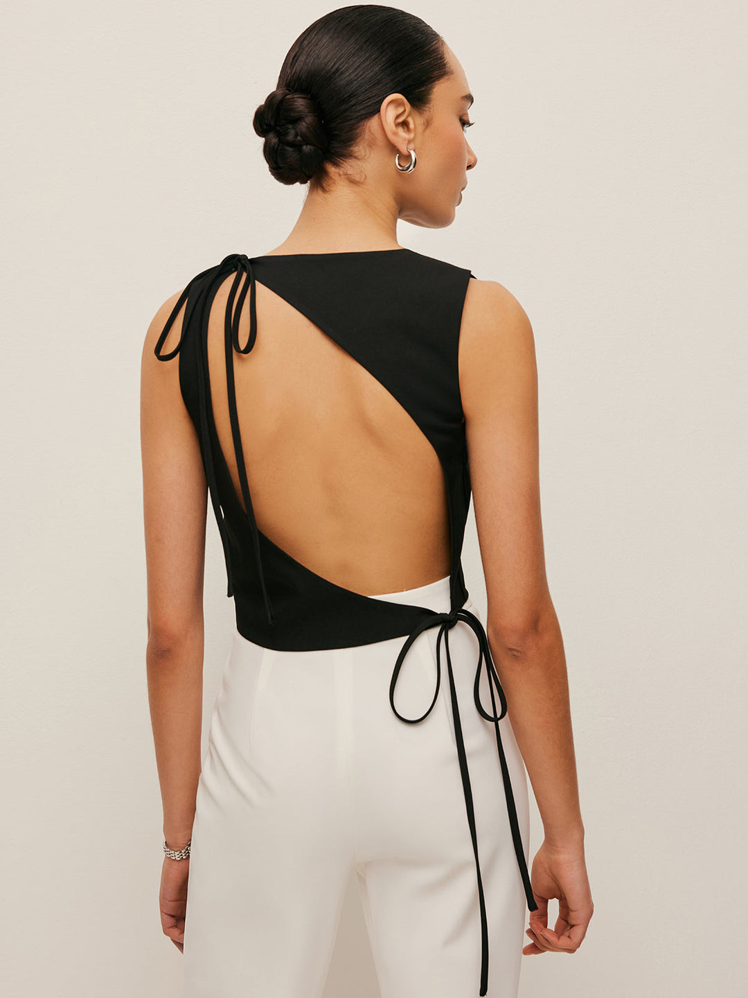 Asymmetrical Open-Back Tie Top