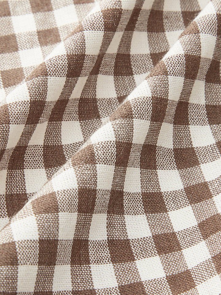 Gingham Tie-Front Peplum Top