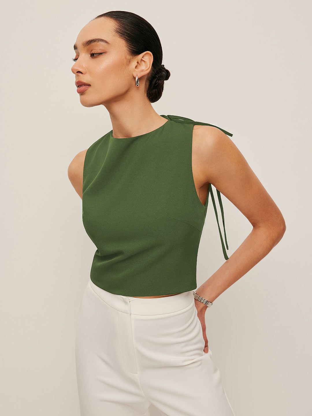 Asymmetrical Open-Back Tie Top