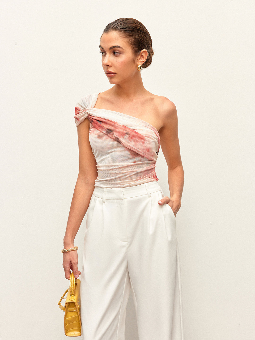 Tie-Dye One-Shoulder Top