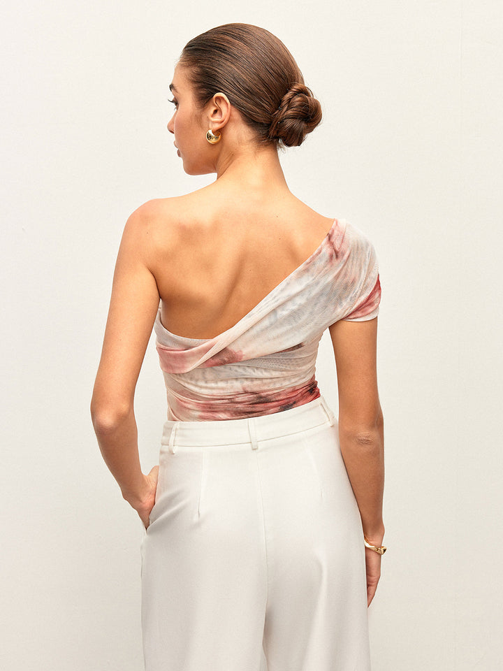 Tie-Dye One-Shoulder Top
