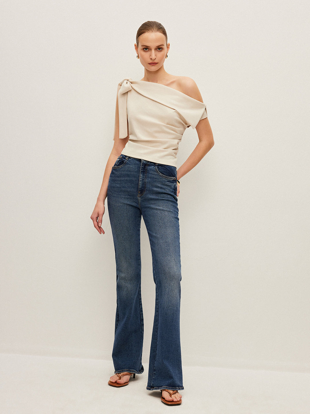 One-Shoulder Top With Bow Detail