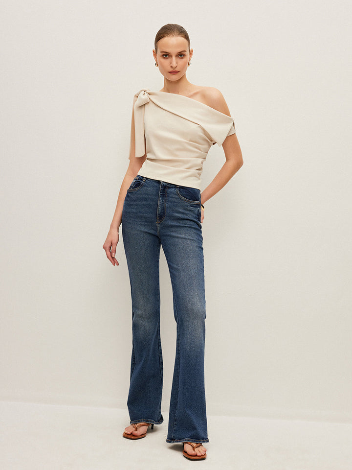 One-Shoulder Top With Bow Detail