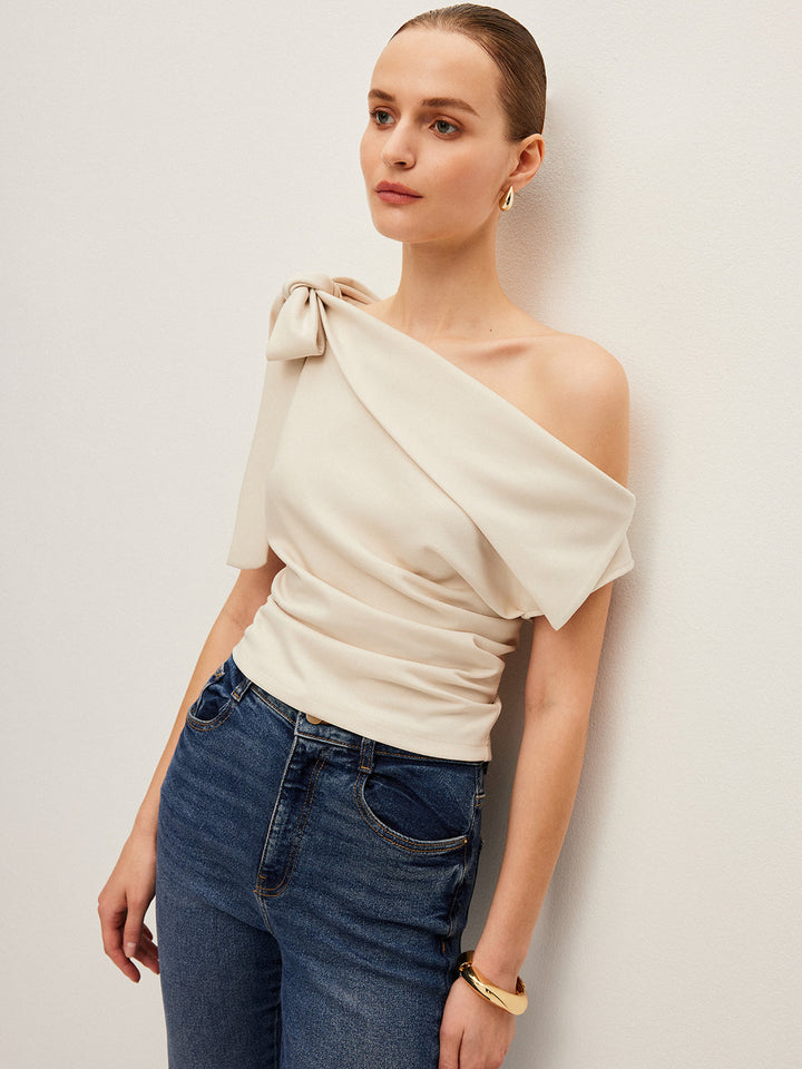 One-Shoulder Top With Bow Detail
