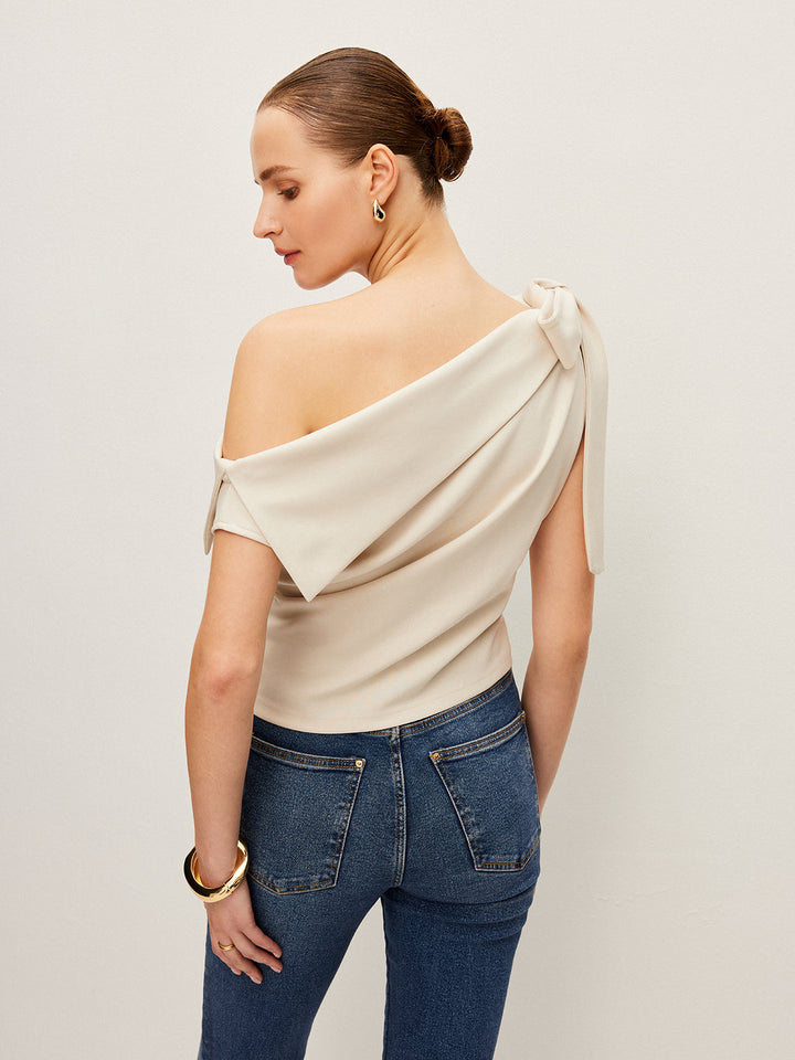 One-Shoulder Top With Bow Detail