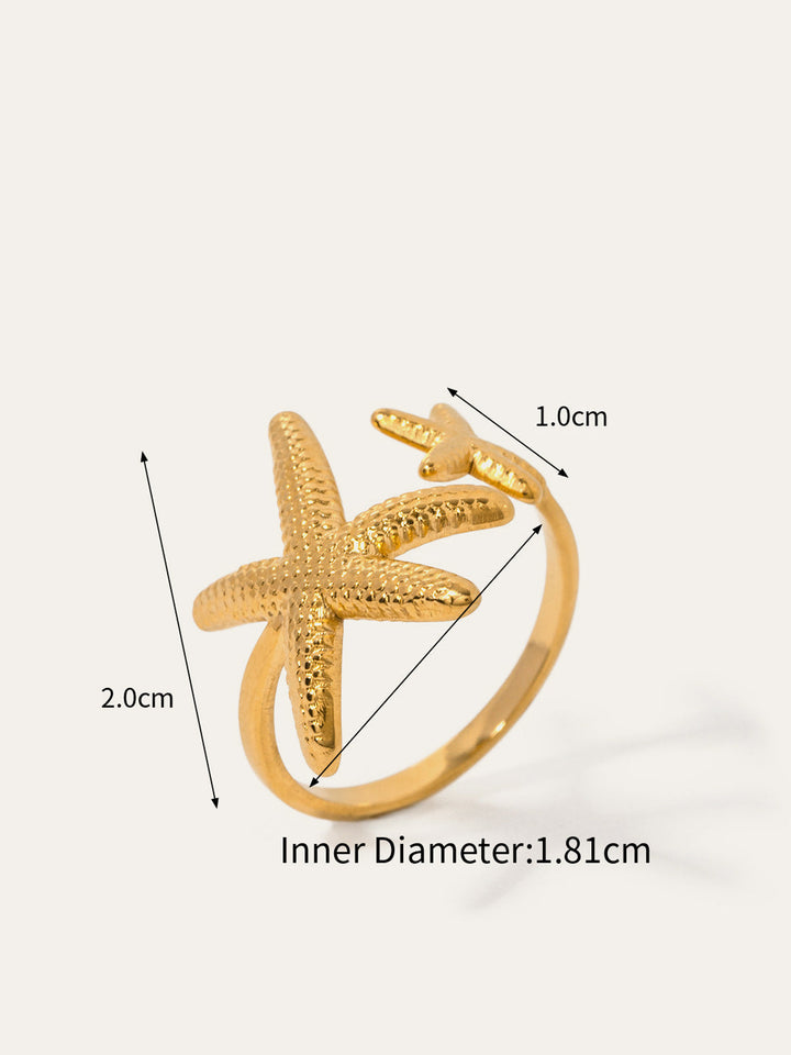 Asymmetrical Starfish Open Ring