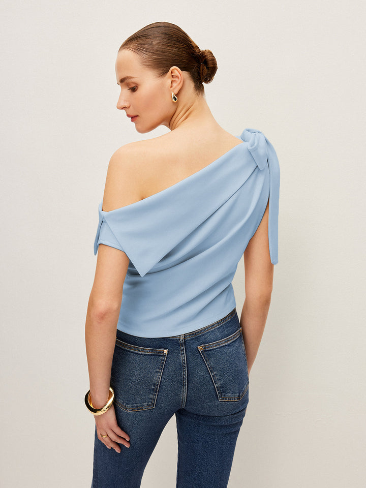One-Shoulder Top With Bow Detail