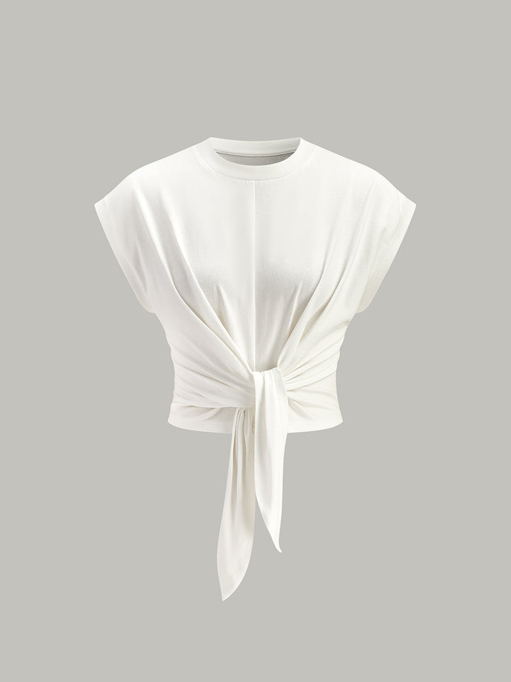 Tie-Front Cap Sleeve Top