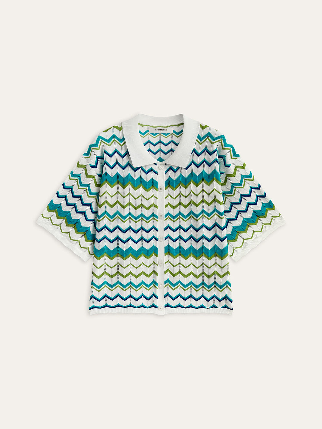 Chevron Pattern Knitted Shorts Set