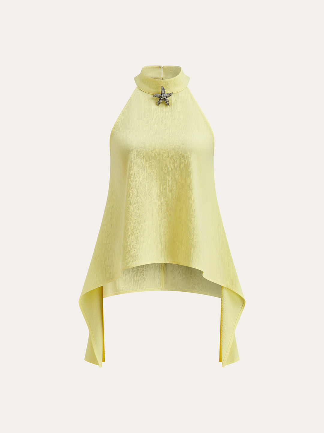 Halter Neck Asymmetric Hem Shorts Set