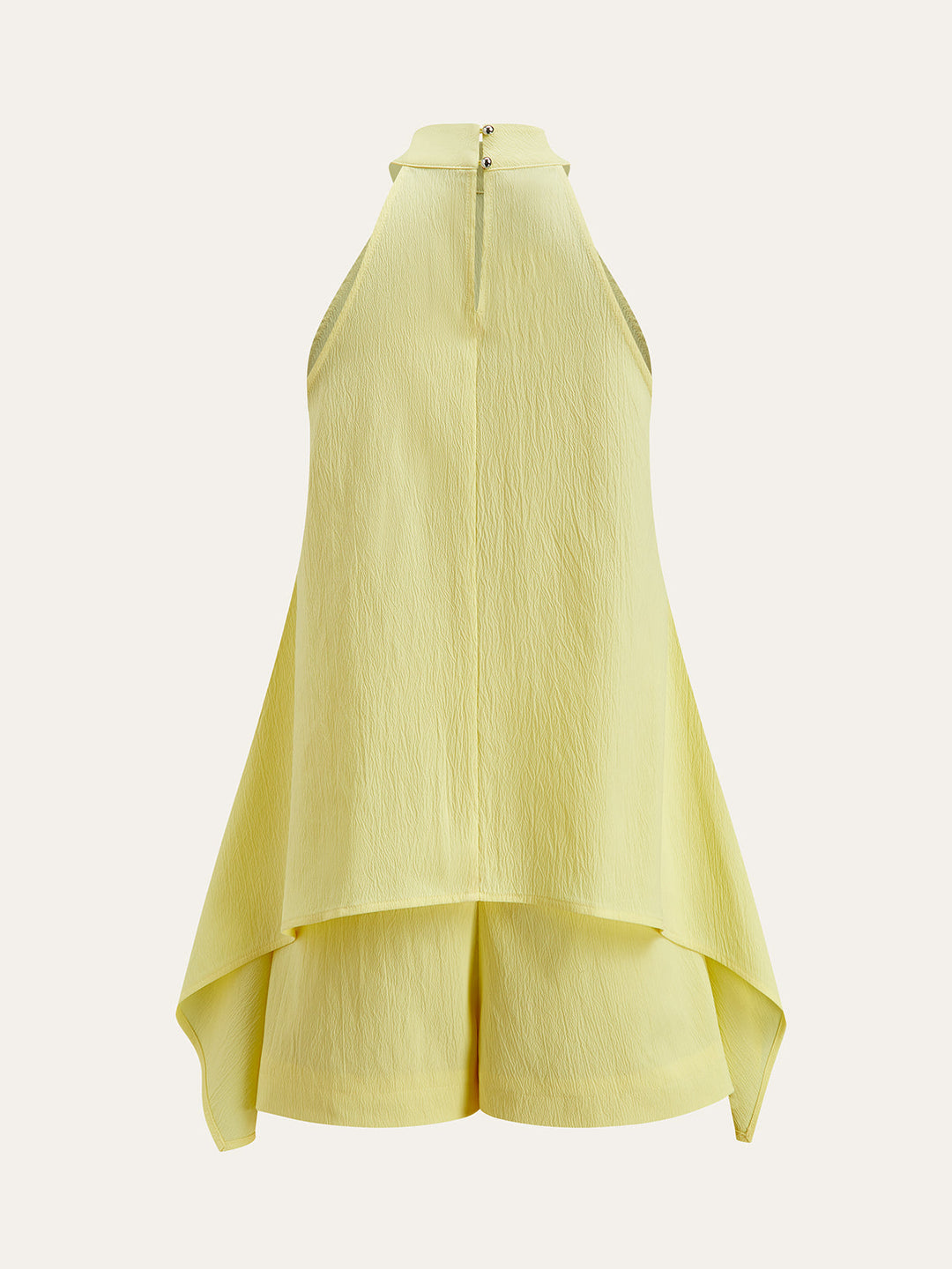 Halter Neck Asymmetric Hem Shorts Set