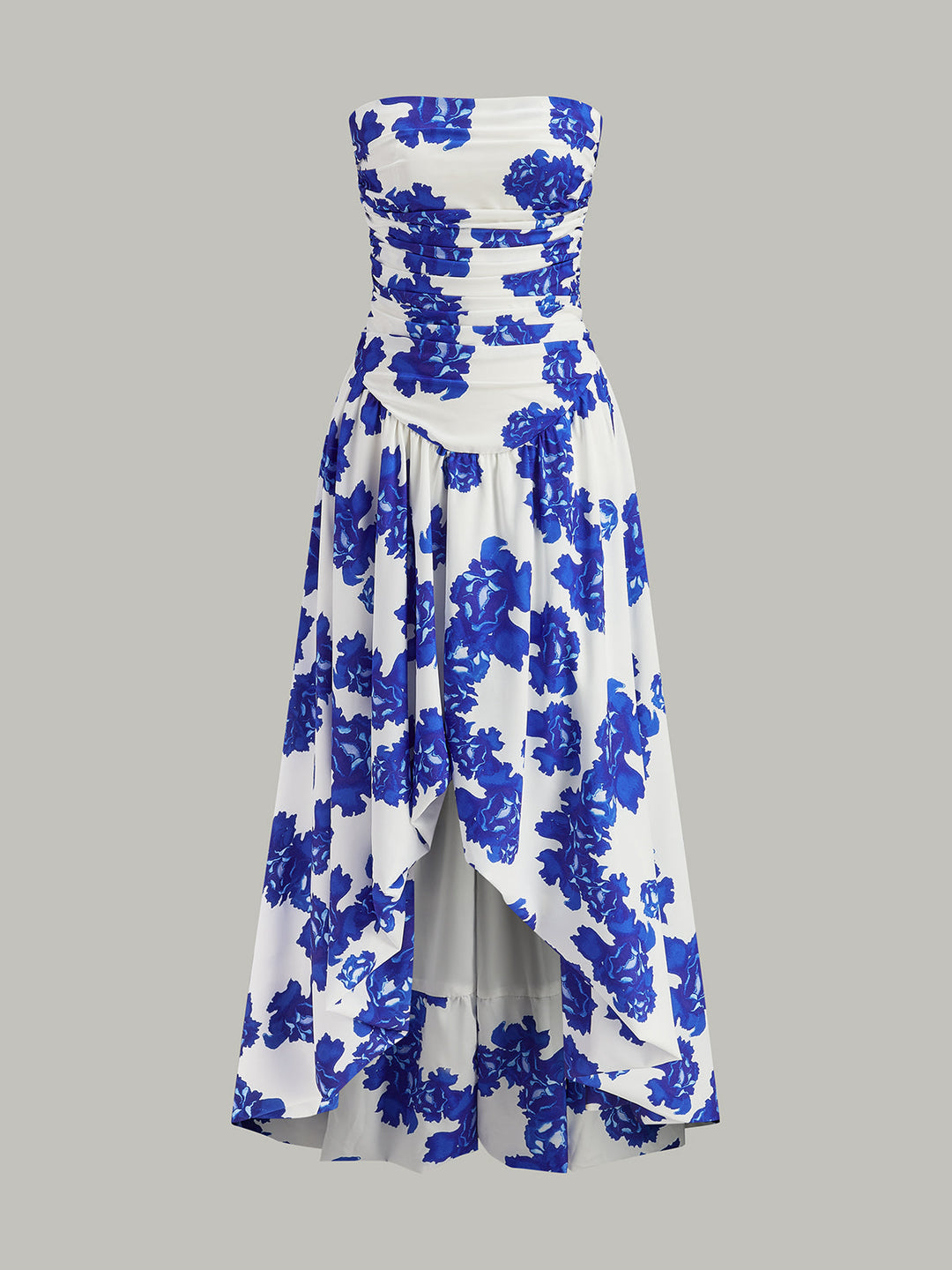 Strapless Floral Print Maxi Dress