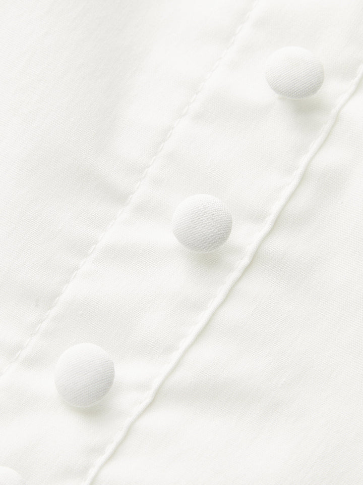 Embroidered Floral Mini Dress with Front Buttons