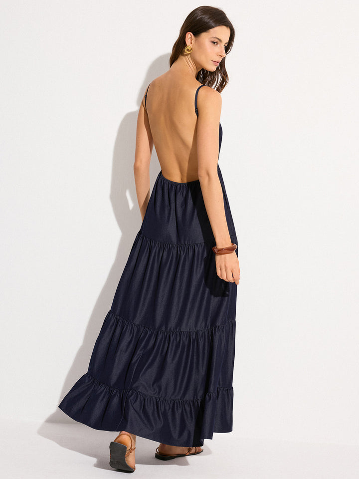 Backless Tiered Maxi Dress