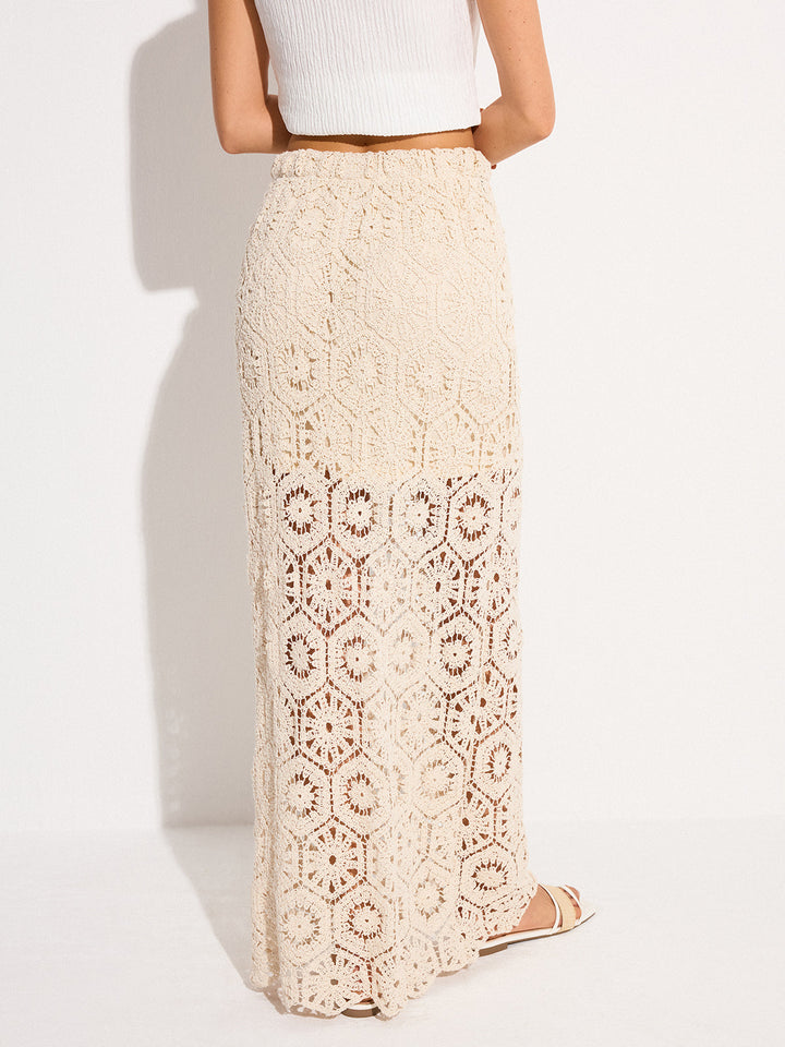 Semi-Sheer Crochet Maxi Skirt