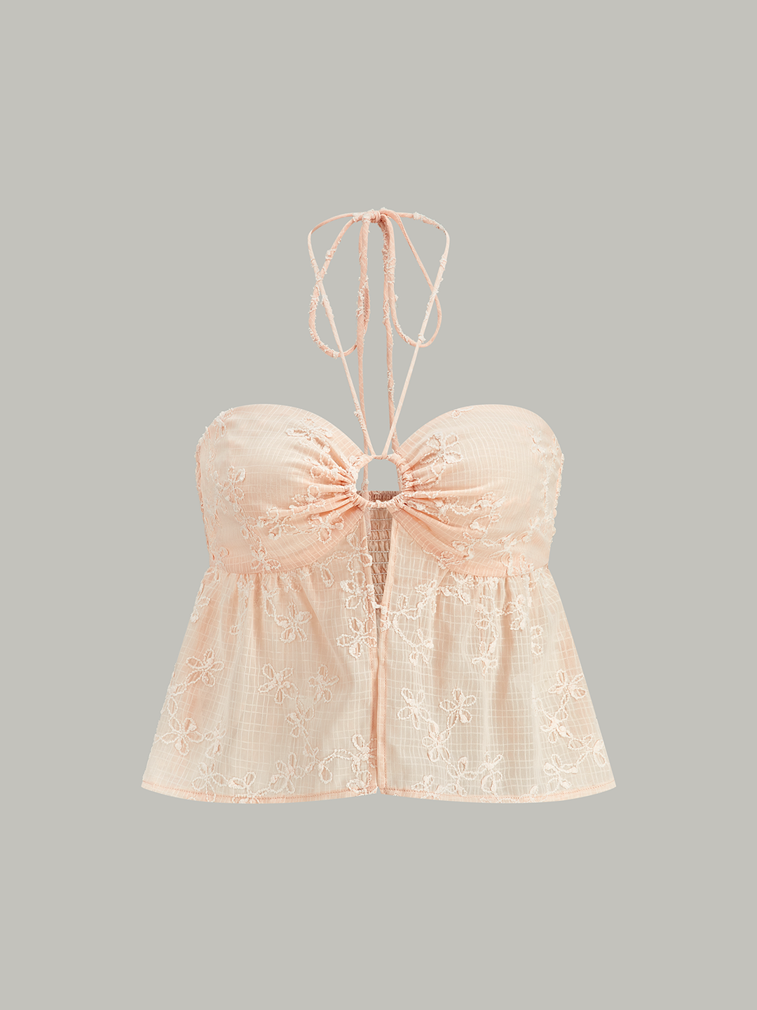 Shirred Halter Crop Top