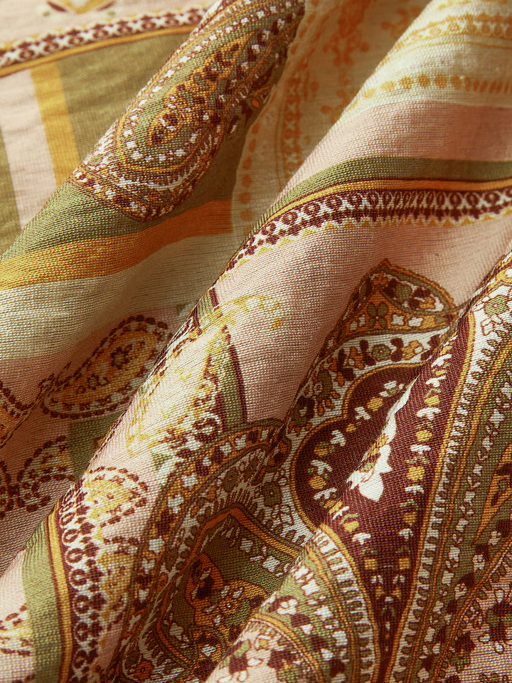 Paisley Print Spaghetti Strap Midi Dress