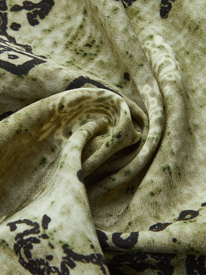 Paisley Print Wide-Leg Pants