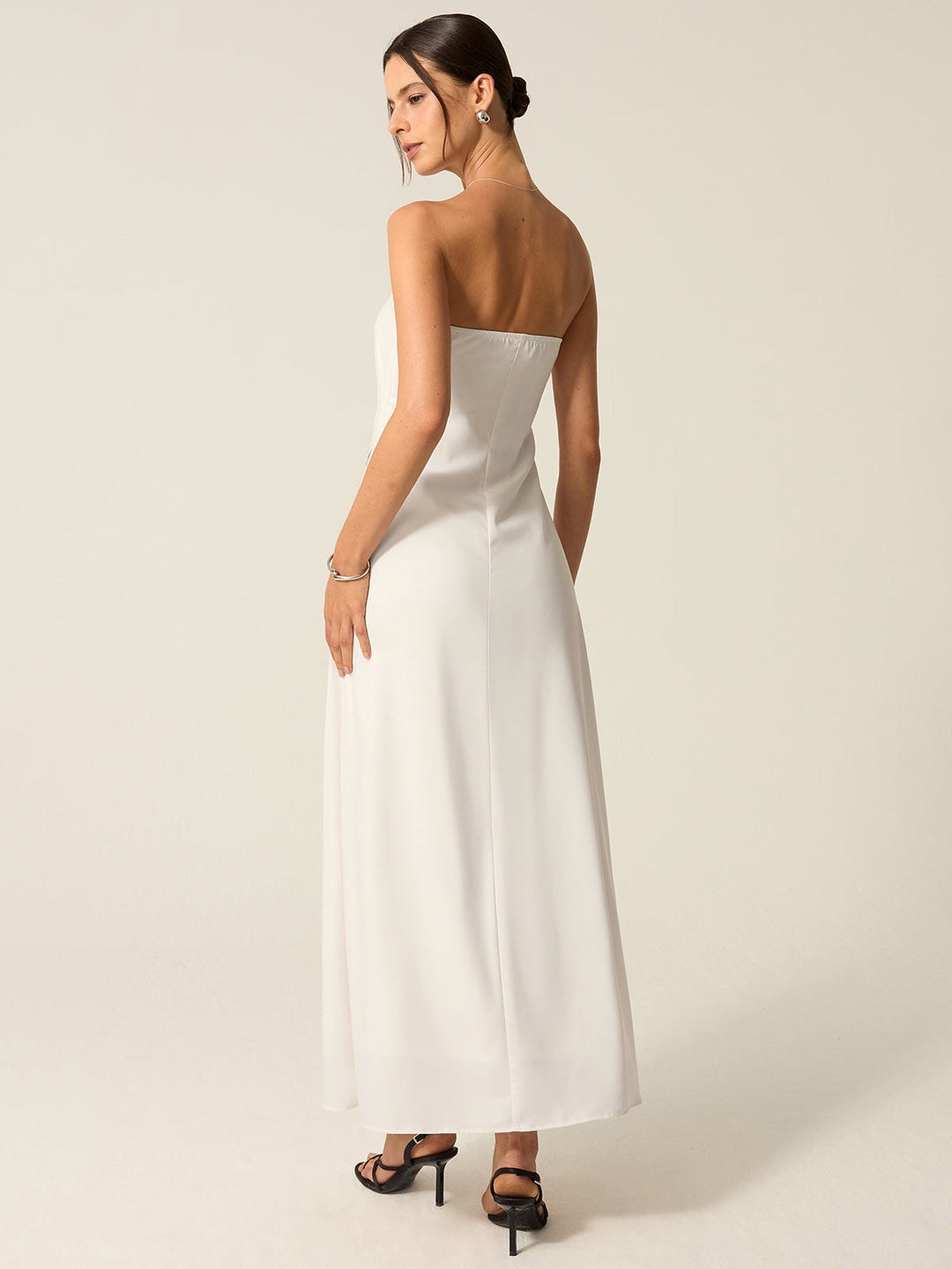 Strapless Floral Print Maxi Dress