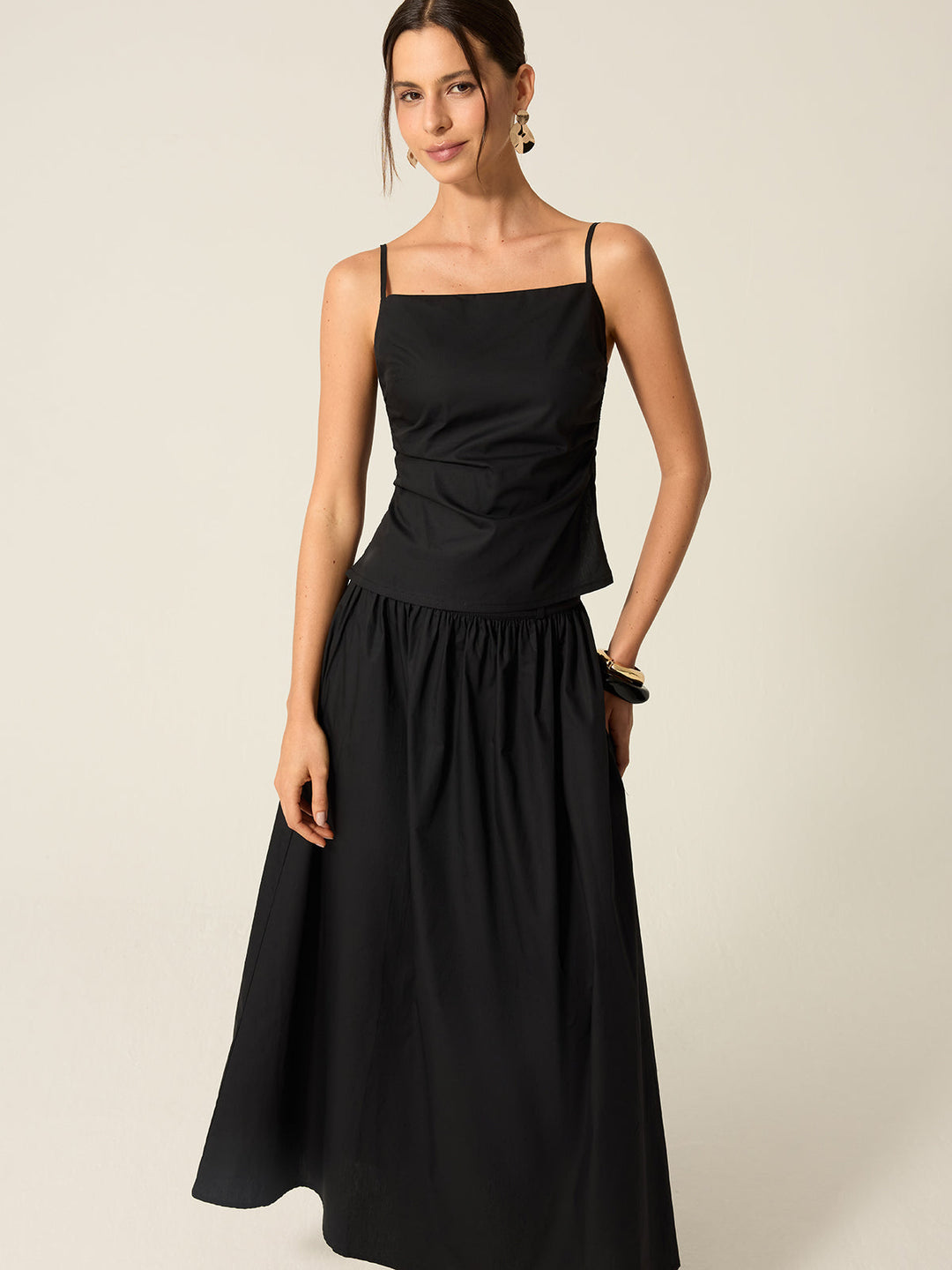 Spaghetti Strap Backless Skirt Set