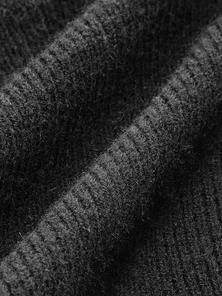 Metal Button V-Neck Sweater