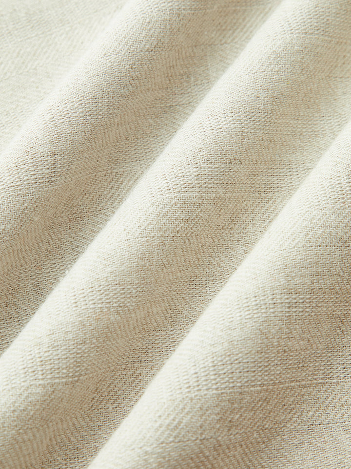 Linen Blend Cropped Blouse with Cross Wrap Detail