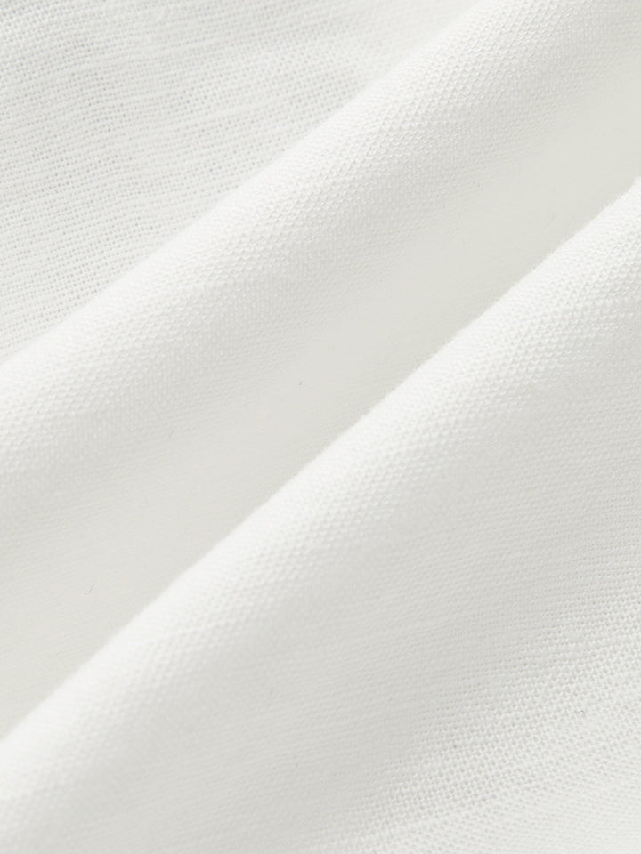 Cotton & Linen Cropped Blazer with Bow