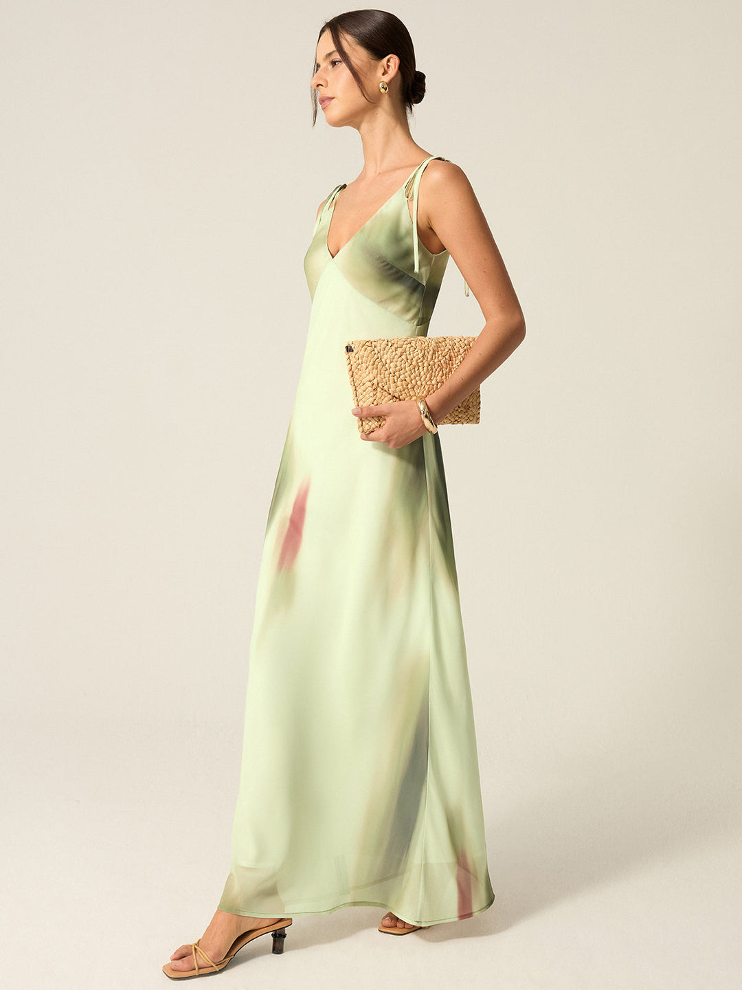 V-Neck Printed Maxi Dress