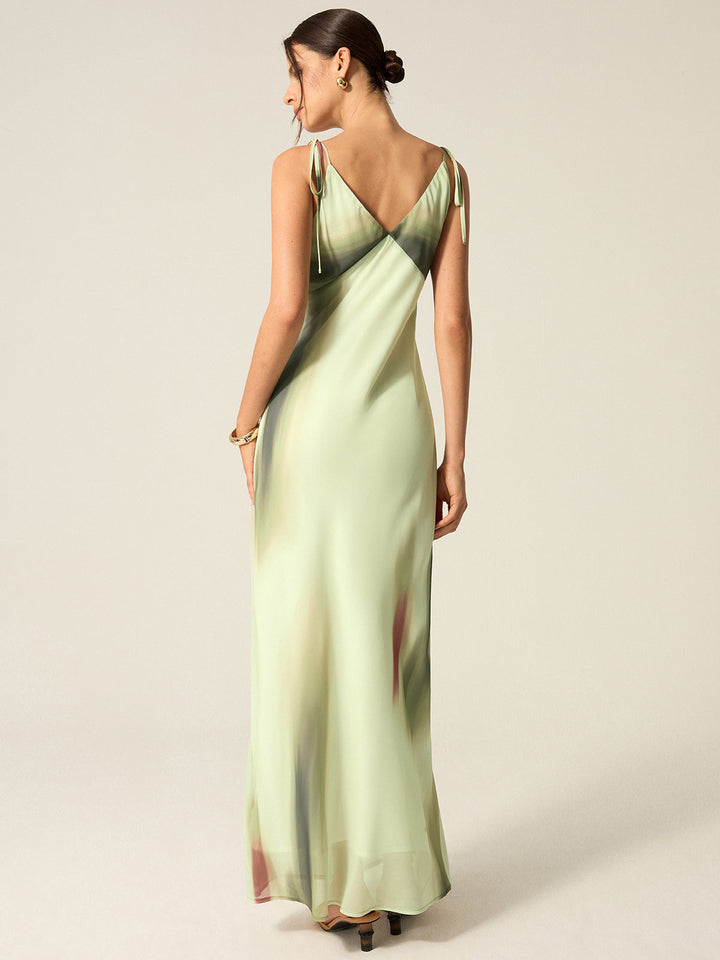 V-Neck Printed Maxi Dress