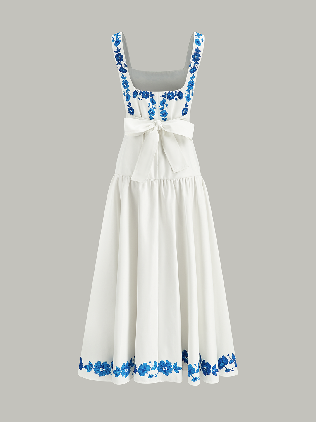 Bow Back Print Midi Dress