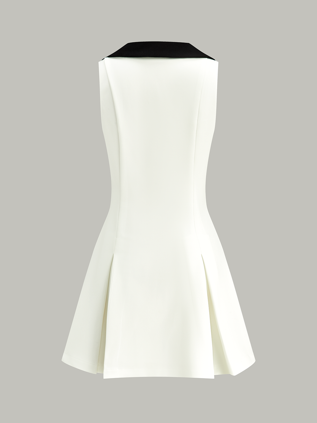 Golden Button Colorblock Midi Dress