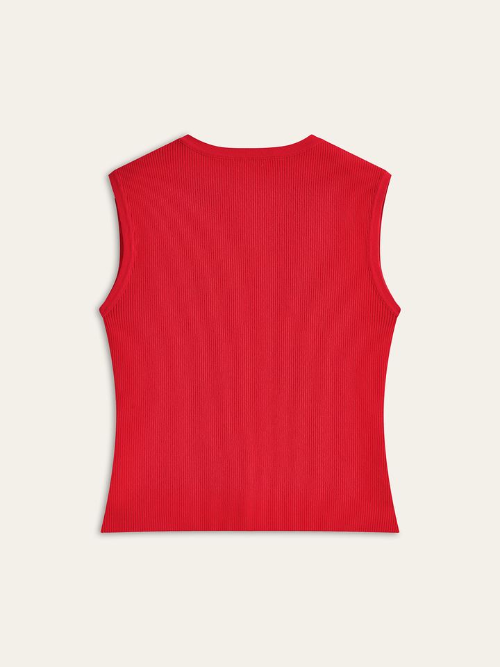 V-Neck Button Down Knitted Vest