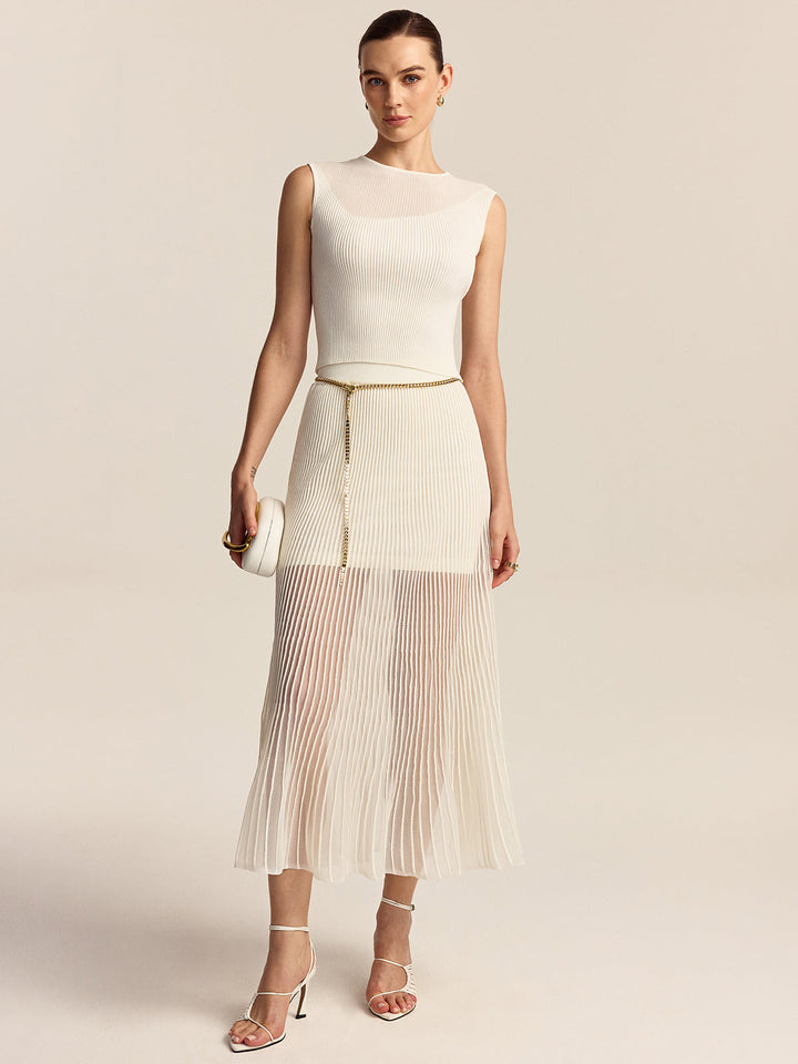 Ribbed Knit Sleeveless Top