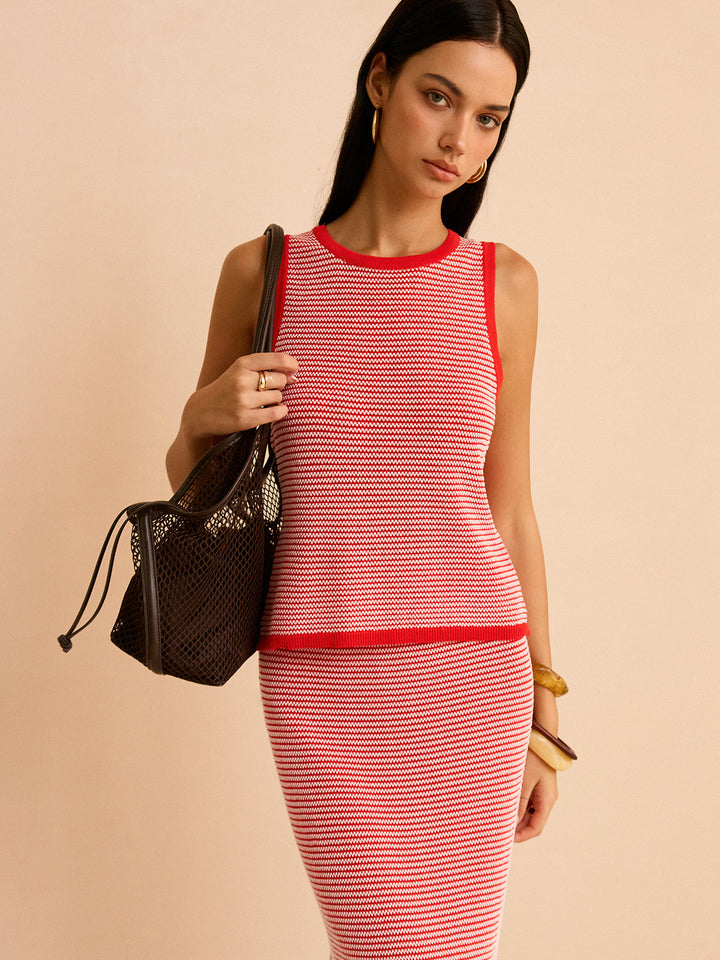 Striped Knit Sweater Co-ords Set