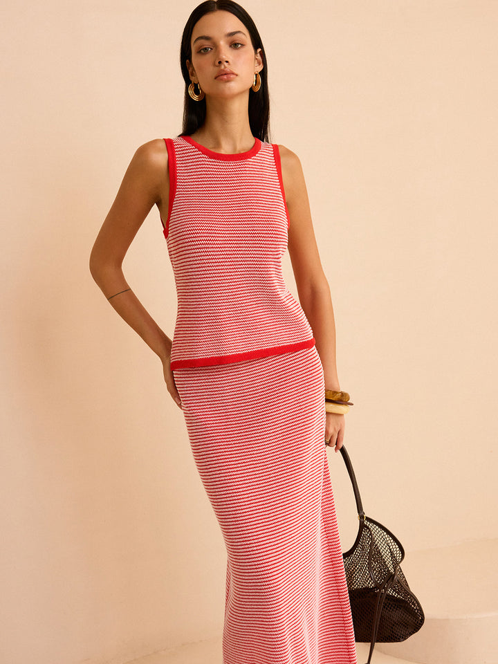 Striped Knit Sweater Co-ords Set