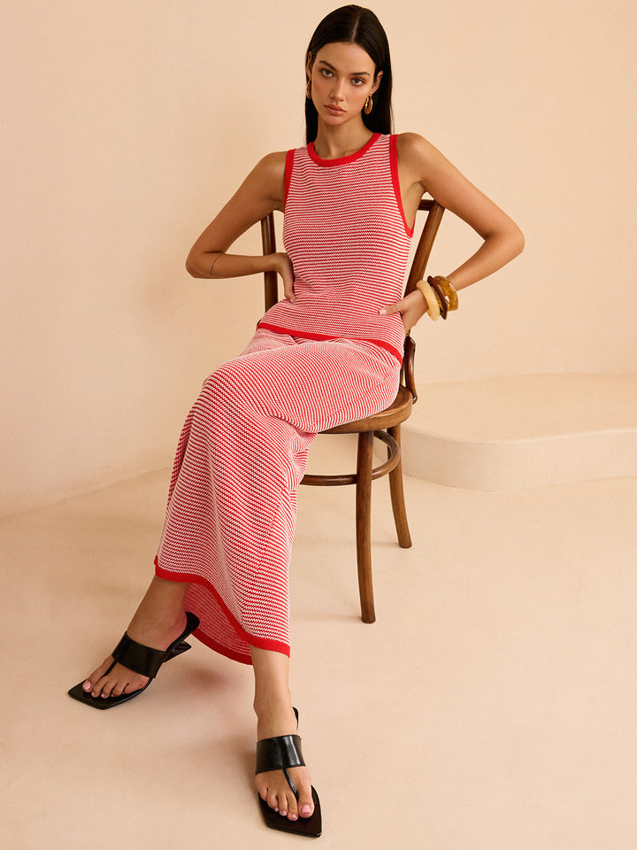 Striped Knit Sweater Co-ords Set