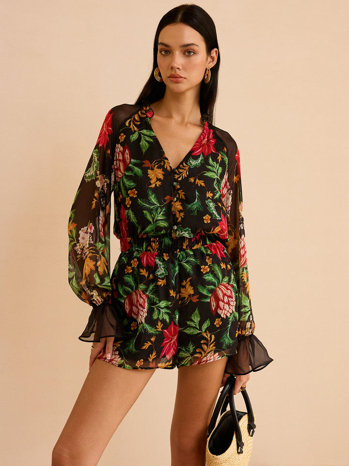 Chiffon Floral Print Blouse