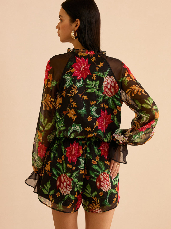 Chiffon Floral Print Blouse