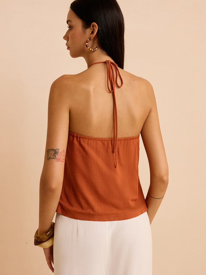 Linen & Cotton Halter Top