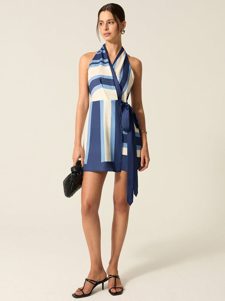Striped Halter Mini Dress