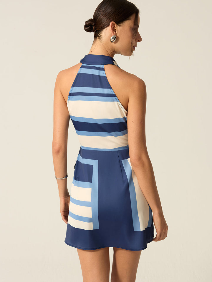 Striped Halter Mini Dress