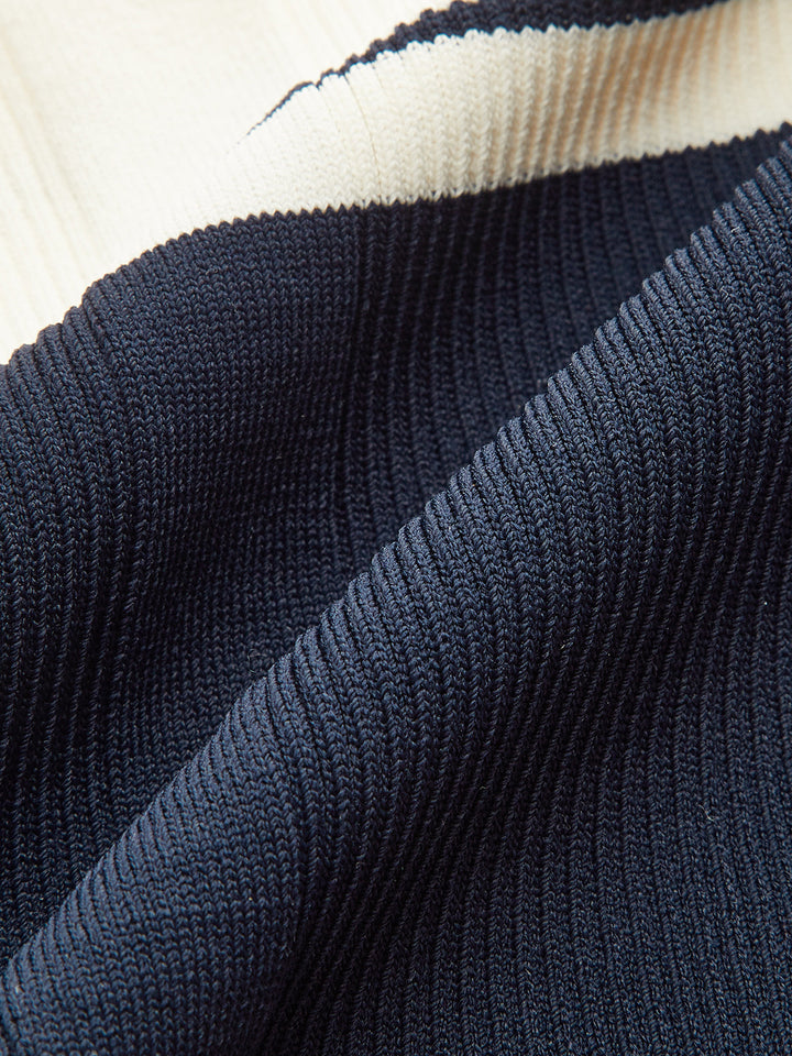Contrast Color Striped Knit Top