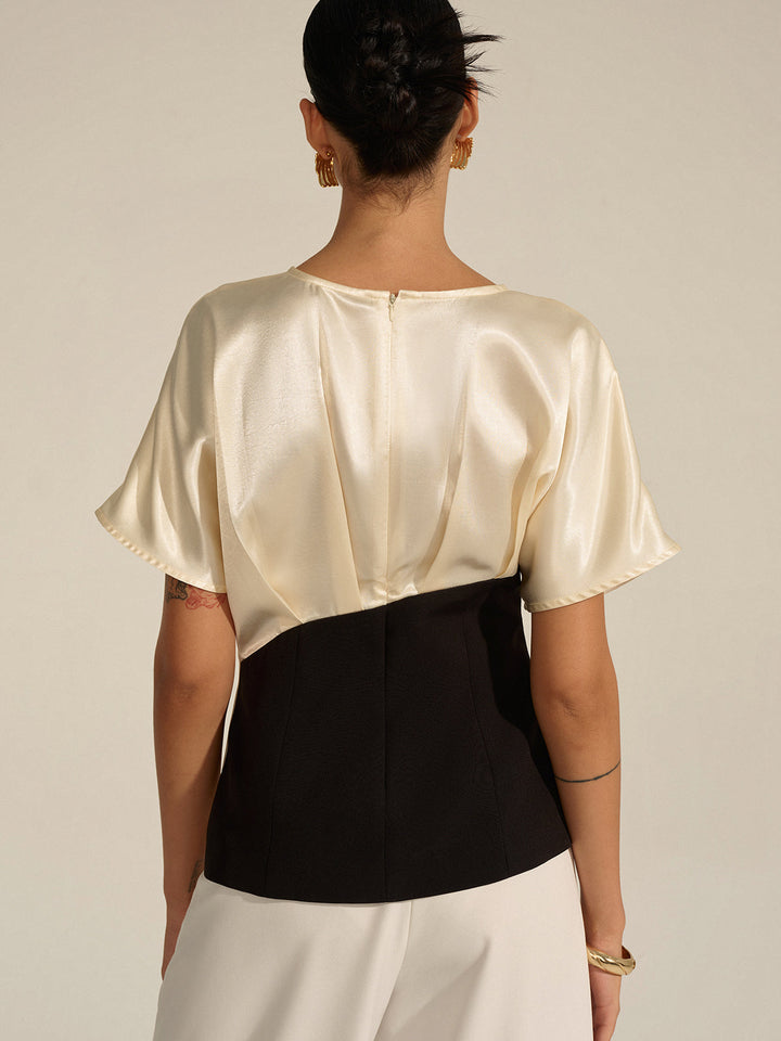 Asymmetric Color-Block Top